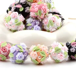 4pcs Creative Rose Flower Acrylic Beads for Jewelry Making Charm Loose Beads DIY Bracelet Necklace Earring Keychain Pen