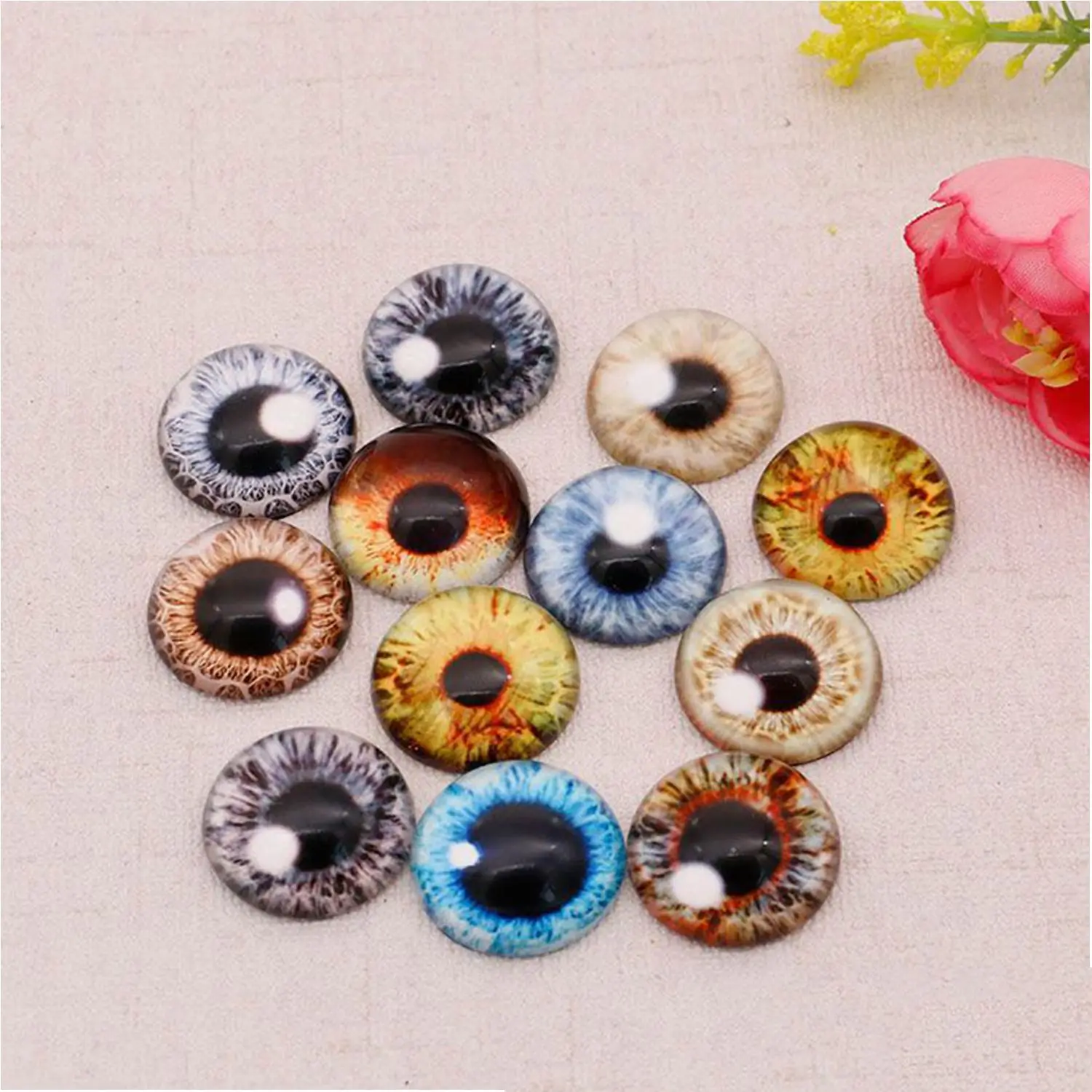 Ojos de cristal para muñecas - Cabujon decorativo 6-18 mm ninos - imagen 5