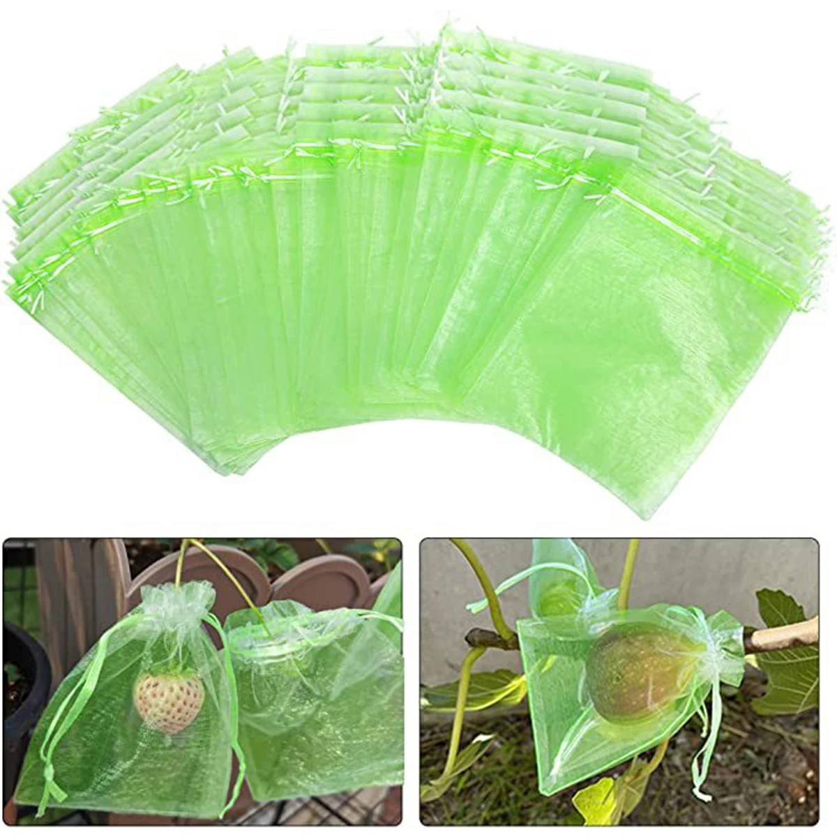 50PCS Fruit Storage Bag Grape Fruit Protection Bag Garden Mesh Bag Agriculture Orchard Pest Control Bird Netting Vegetable Bag