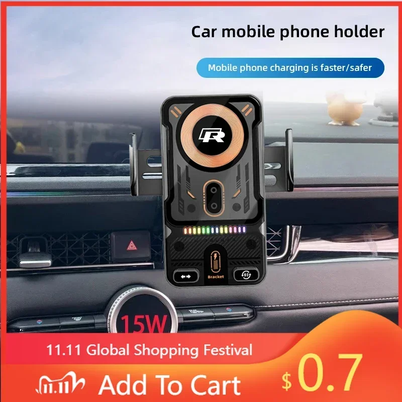 

For VW 15W Wireless Charger Car Phone Holder For Volkswagen Golf Passat b6 Amarok GTD Support Fast Charging Air Vent Mount Pho