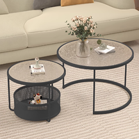 Italian Aesthetic Coffee Table Minimalist Design Round Glass Coffee Table Rustic Modern Table Basse Design Living Room Furniture