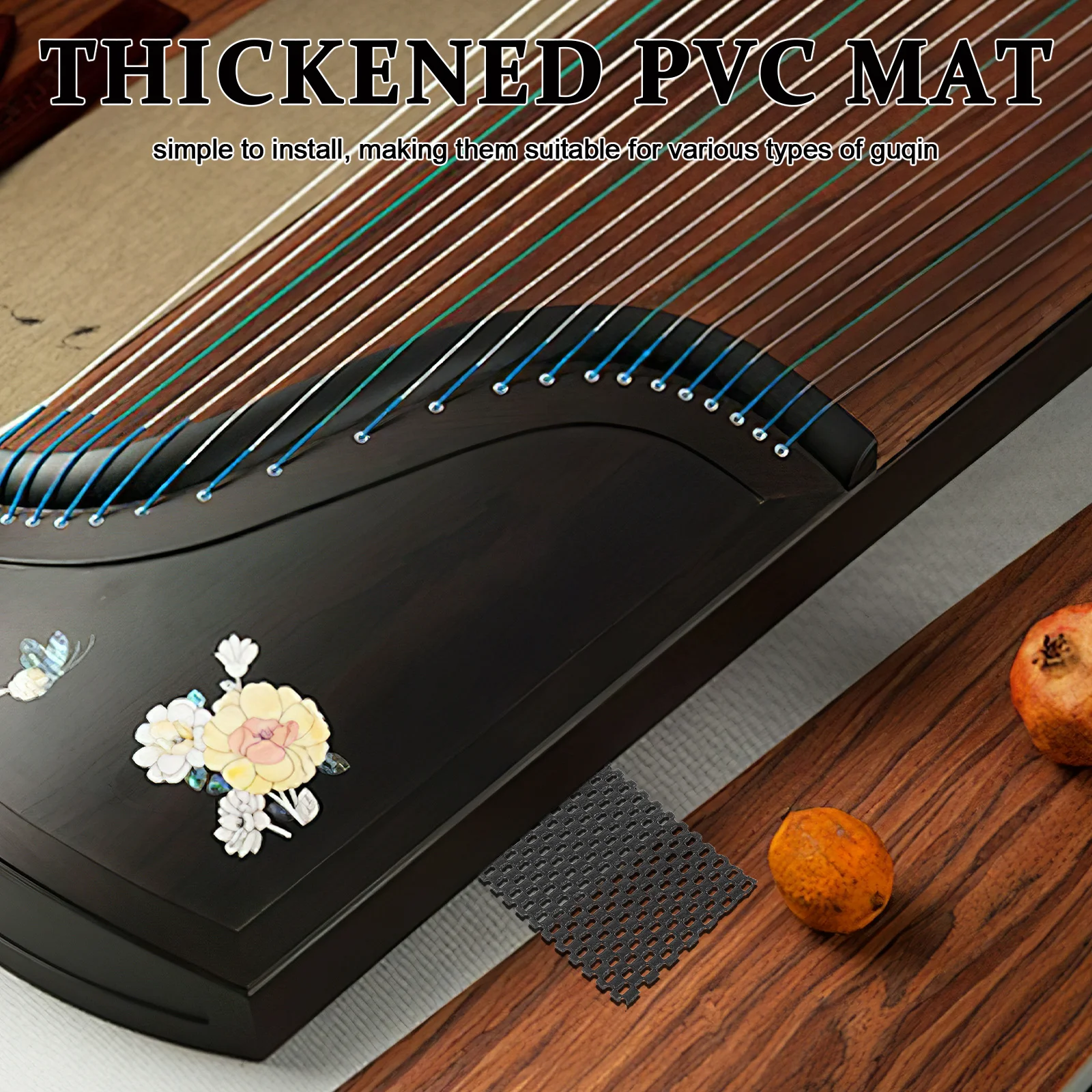 

1 Pair Anti-Slip Guqin Pads Thickened Pvc Shock Absorbing Floor Protection For Guzheng Furniture Black Non Slip Pad Chair Bed