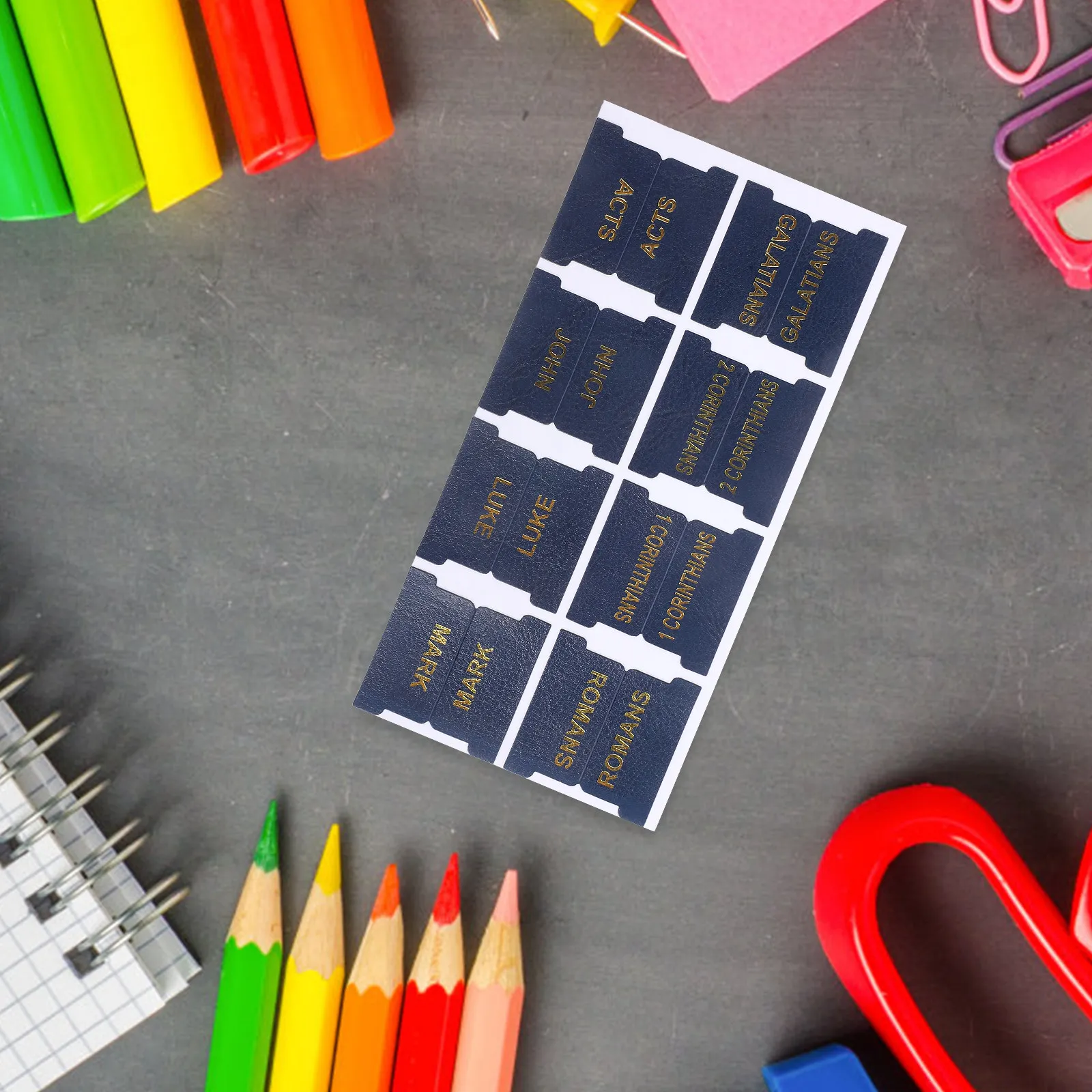 

1Set Bible Index Tabs Premium PU Easy Find Reading Area Page Markers for Bible Study Men Women Students Blank Index Tabs