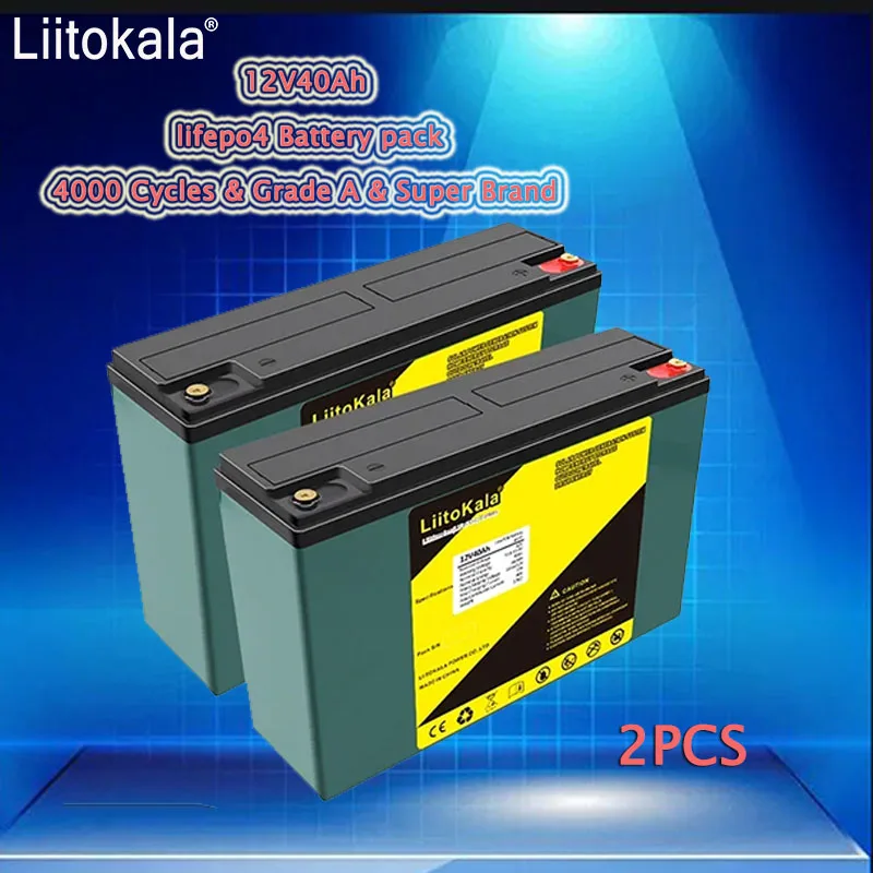 2pcs LiitoKala LiFePO4 แบตเตอรี่ 12 V/12.8 V 60Ah 30Ah 40Ah 50Ah Campers กันน้ํารถกอล์ฟแบตเตอรี่ Off-Road Off-Grid พลังงานแสงอาทิตย์