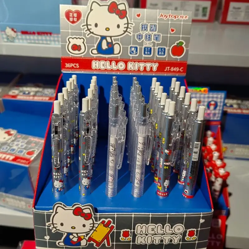 

Набор из 36 шт. милых гелевых ручек Kawaii Kitty с нажимным механизмом, черные чернила 0,5 мм, для подписи, рекламный подарок, школьные принадлежности