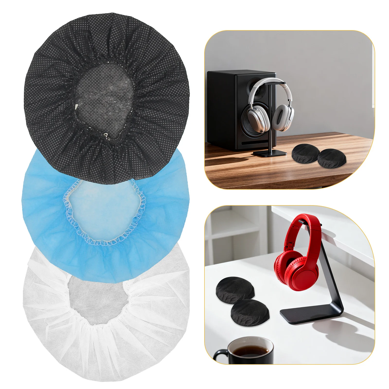 

300Pcs Headphone Ear Pad Covers Replacement Non Woven Fabric for Gaming Headsets Over Ear Protectors Enhanced Comfort Sound