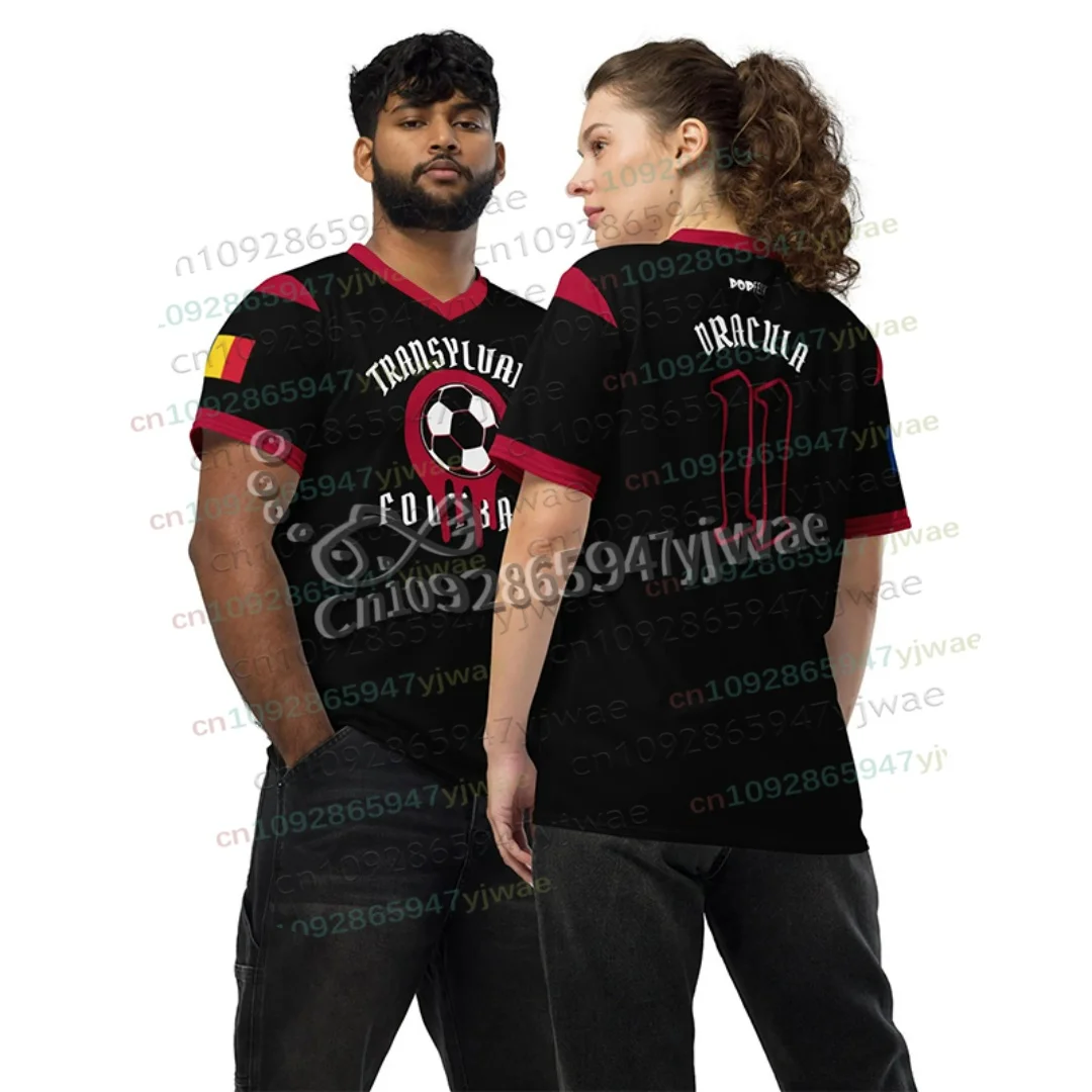 Transylvania Football Count Dracula #11 Romania Blood Red Black Unisex Sport Jersey Quick Dry Oversized Women Men's Tshirt Top