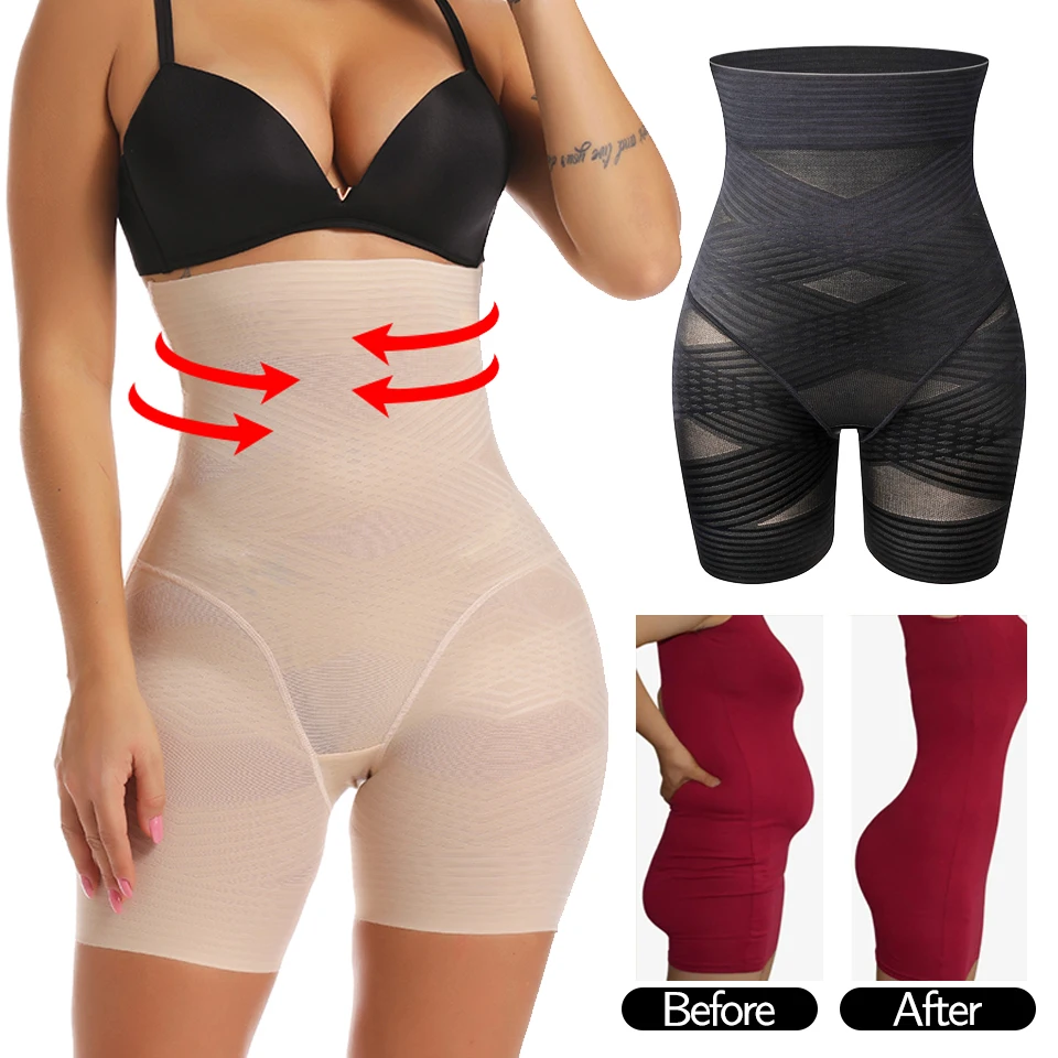 

Women Body Shaper Tummy Control Shorts High Waist Mid Thigh Shapers Shaping Panties Slimming Underwear Waist Trainer Shapewear