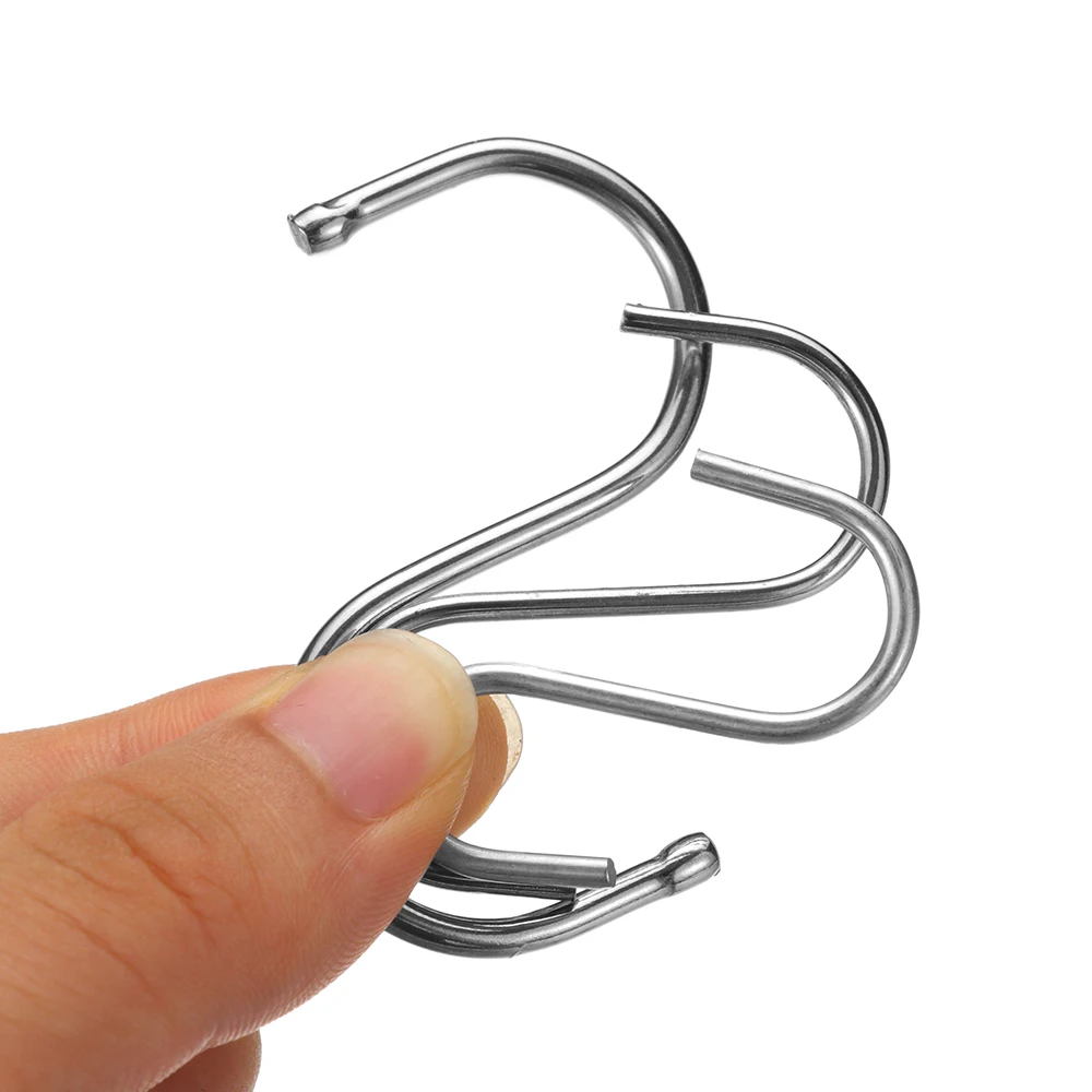 5/10/20PCS Stainless Steel S Shaped Clasps Hooks For Kitchen Household Hanger Storage Holders Organizer Hooks & Rails Home Tools