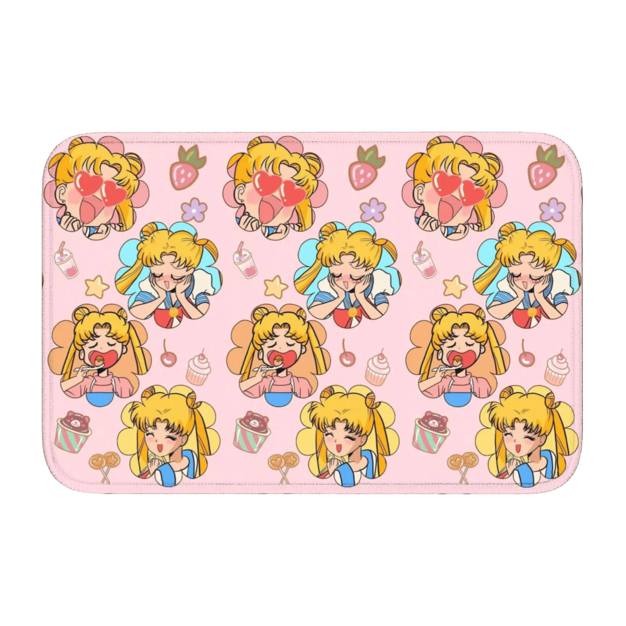 

Custom Anime Sailors Wings Front Door Mat Anti-Slip Indoor Welcome Quick Dry Doormat Floor Bathroom Entrance Rug Carpet Footpad
