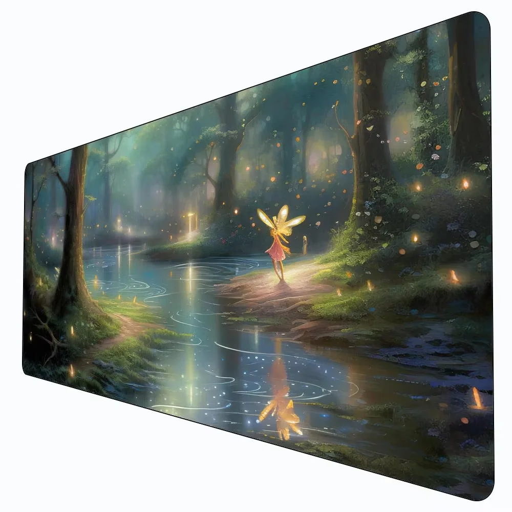 

Коврик для мыши Magic Forest Fairy, большой резиновый противоскользящий коврик для ПК, настольные аксессуары, коврик для мыши для офисов и геймеров, коврики для клавиатуры, декоративный коврик