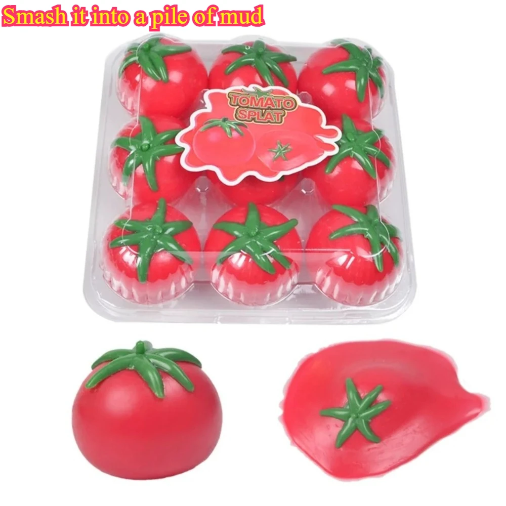 Summer Taba Squishy Water Polo Tomatoes Water Fights Fruits Tomatoes Novelty Fidget Toys Falling Can't Be Broken Autism Toys