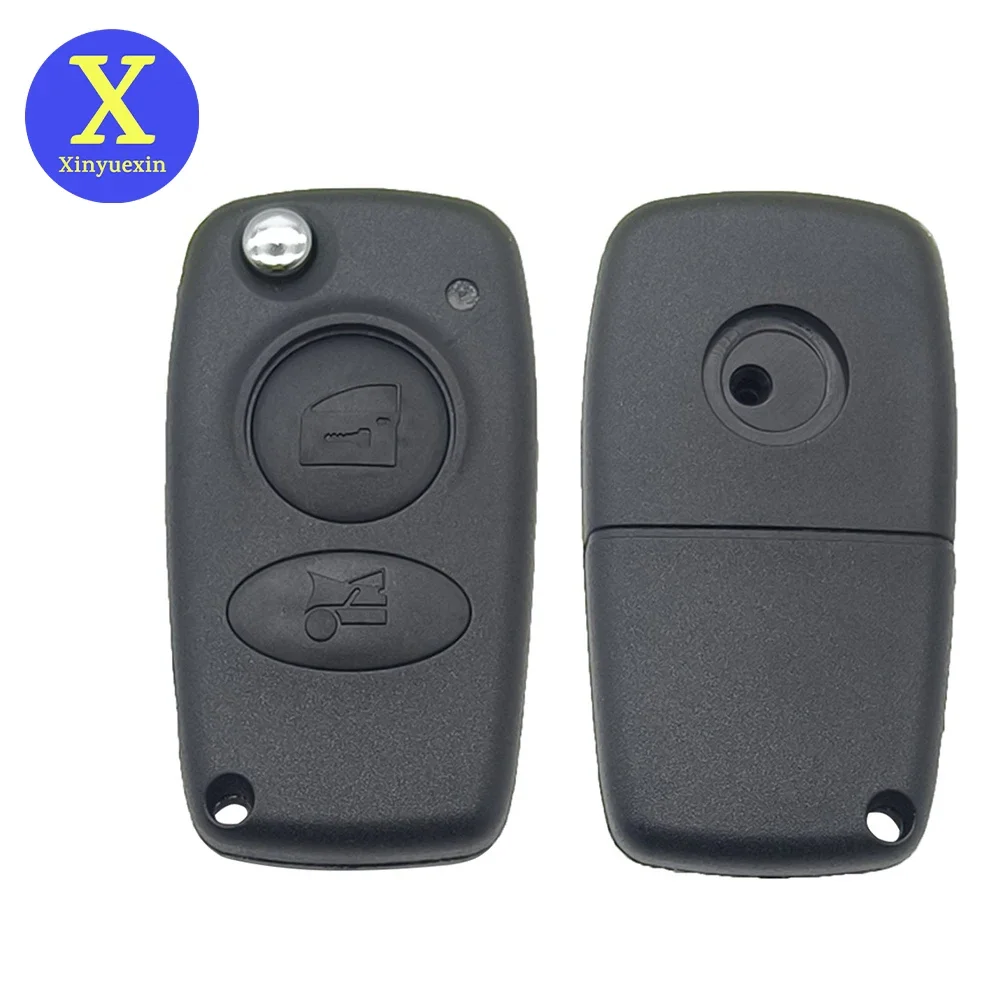 Xinyuexin Remote Key Shell for Alfa Romeo Spider Brera 166 Radio 2 Buttons Flip Key Fob Case Replacement Keychain Accessories