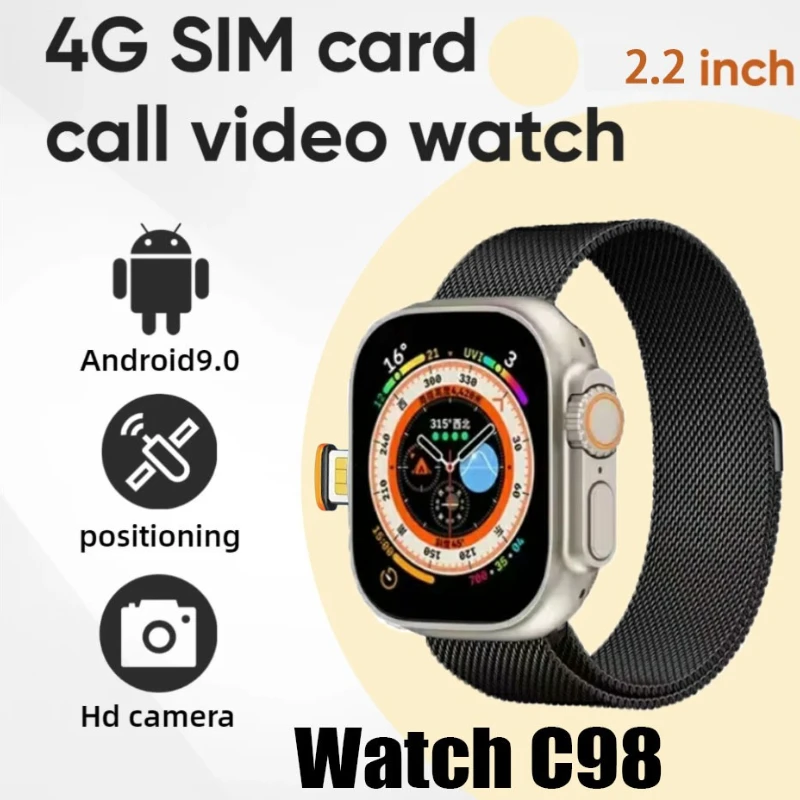 

C98 5G Сетевая SLM-карта 2,1-дюймовые Amoled GPs WlFl Смарт-часы с глобальным вызовом Мужские умные часы Ultra s10Android 9.0 для глобального использования