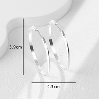 European New 925 Silver Big Circle Earrings Round Jewelry For Women Men Wholesale