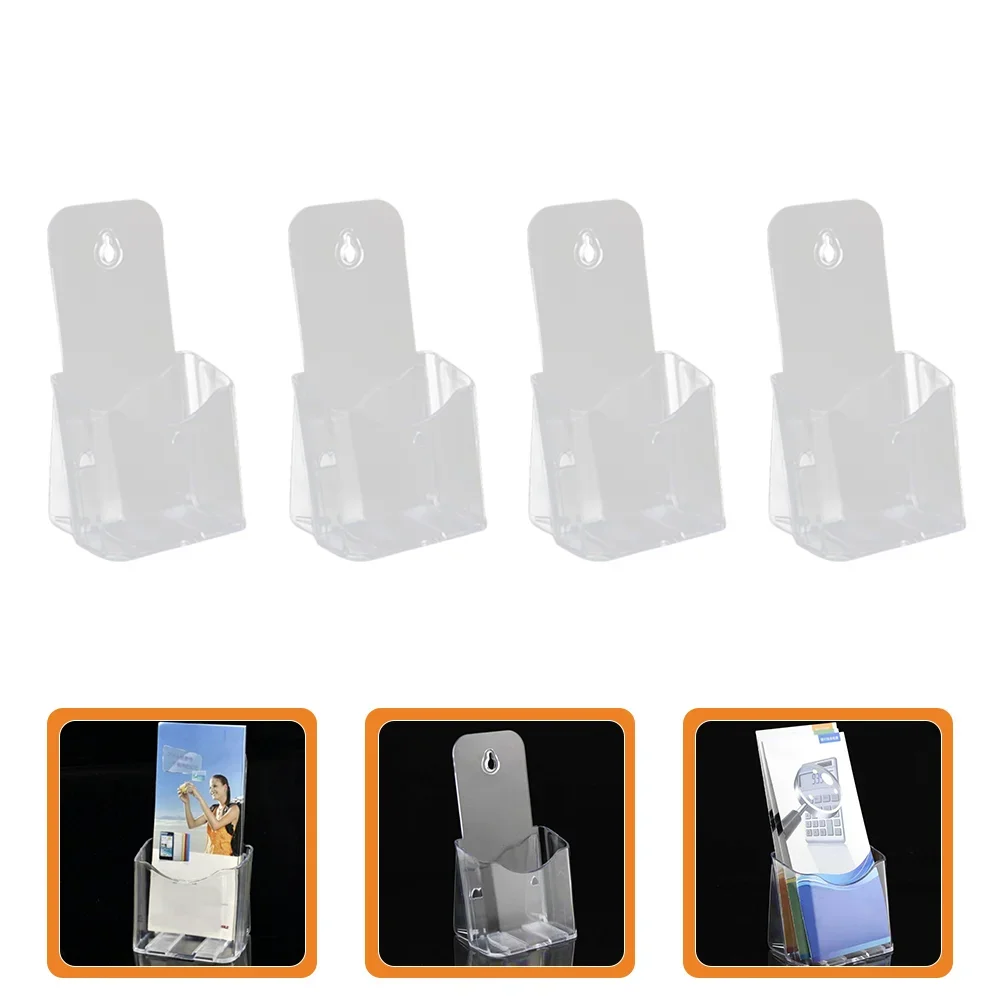 4 Stück Acryl Literatur Halter Flyer Broschüren Rack Acryl Display Ständer Acryl Broschüre Ständer Flyer Halter Rack