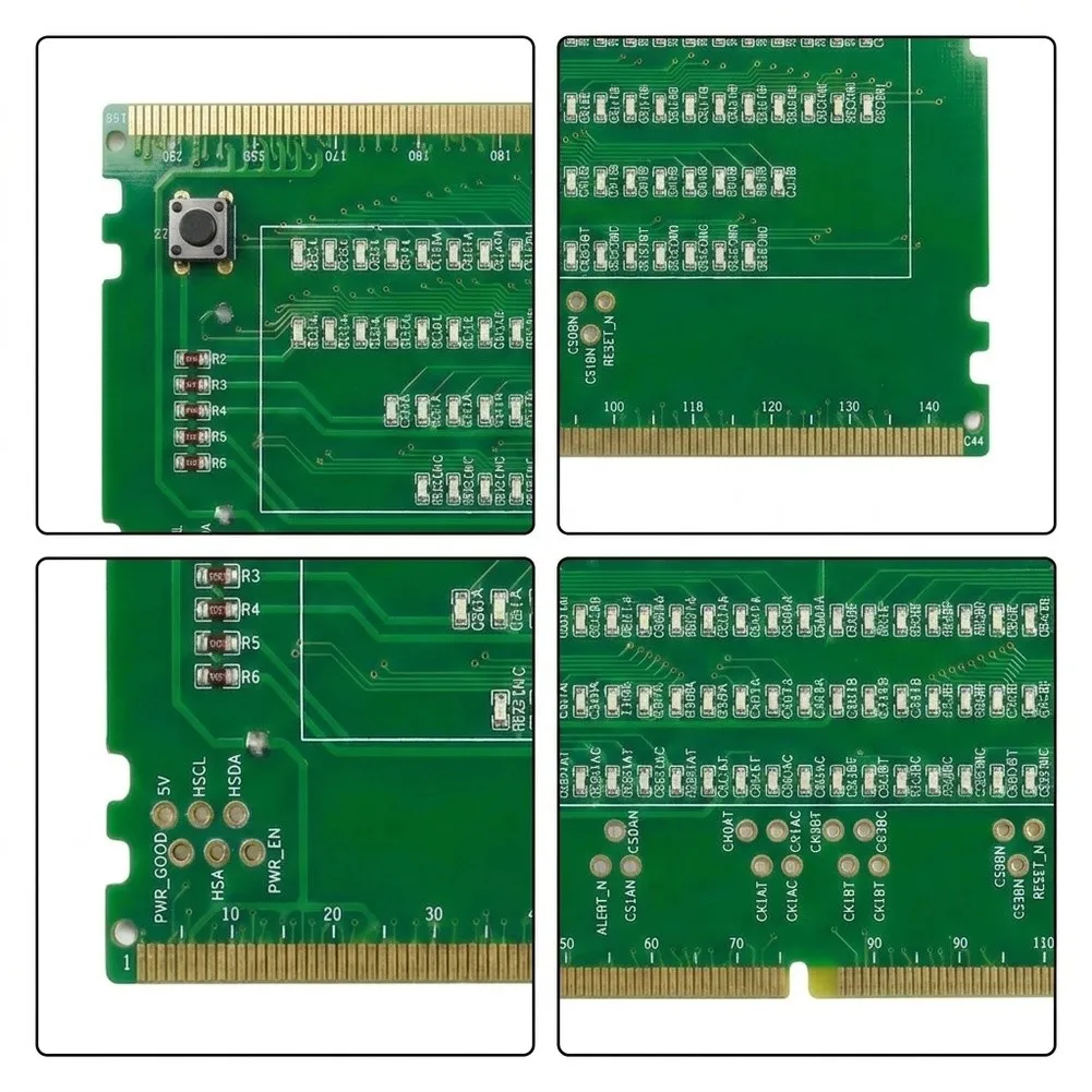 DDR5 UDIMM Slot Diagnostic Tool for Desktop Motherboards Detects Memory Socket Electrical Issues Using Integrated LED Indicators