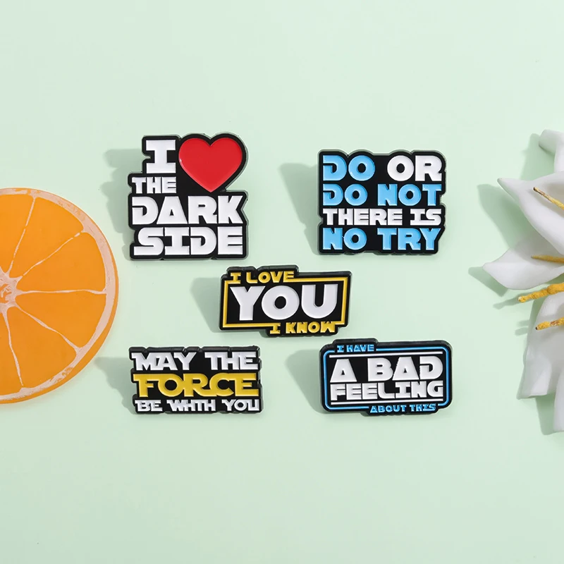 Sci-fi Movies Enamel Pins May The Force Be With You Brooches Briefcase Lapel Badges Funny Jewelry Best Gift for Fans Friends image 5