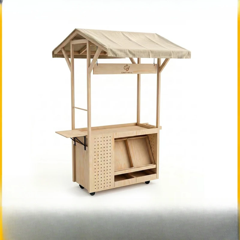 Outdoor Market Mobile Booth Car Log Wind Coffee Dessert Sales Car Merchandise Pop-up Shop Mobile Display Stand