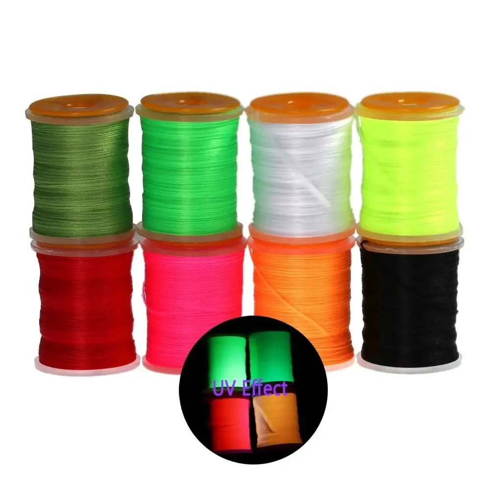 100Yard 200D UV Big Fly Thread Premium Strong Durable Fly Tying Thread Spool Salmon Bass Flies Tying Thread Material Fluorescent