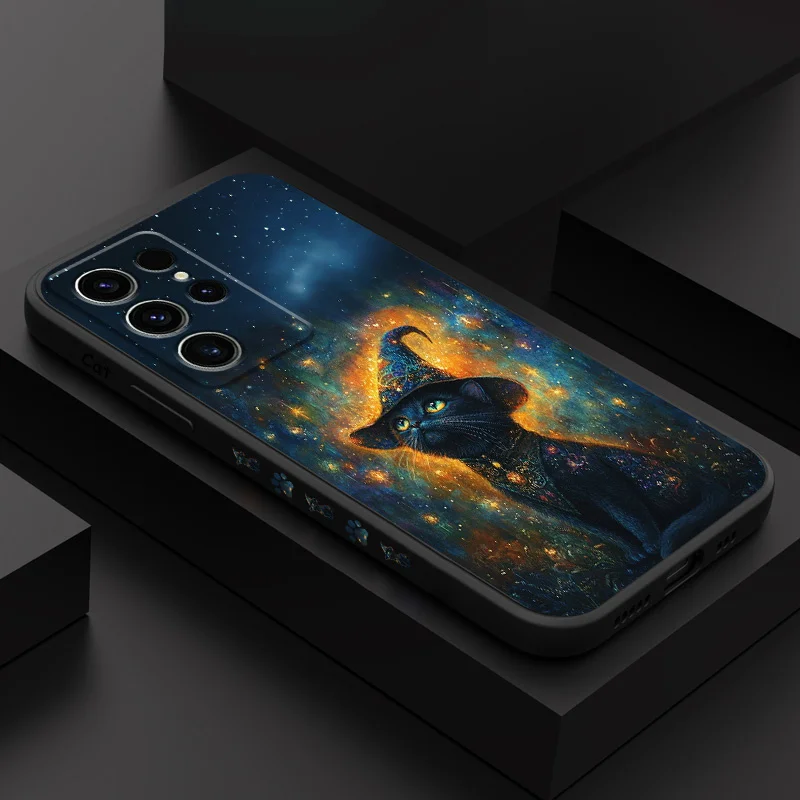 Magic Cat Phone Case For Samsung Galaxy S25 S24 S23 S22 S21 S20 S10 S10E FE Ultra Plus Note 20 Ultra Silicone Cover