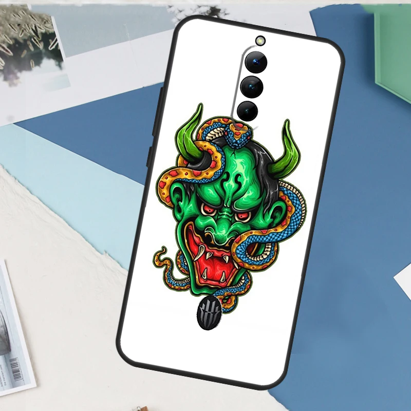 Japanese Hannya Oni Mask Case For ZTE Nubia Red Magic 9 10 11 8 8S 9S 10S Pro Plus 6 7 6S 7S Pro 5G 6R 10 Air Cover - view 2