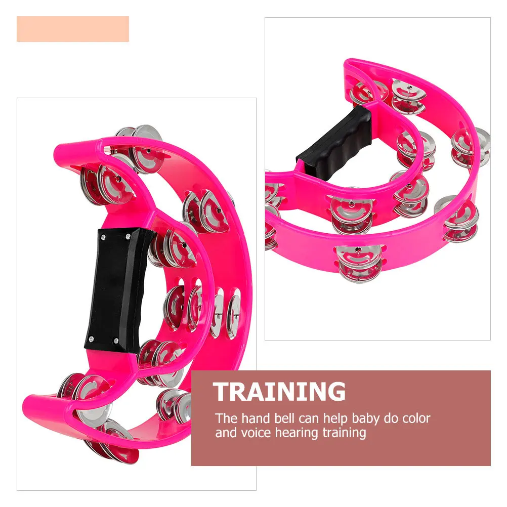 

Handheld Tambourine Double Row Metal Percussion Kids Educational Musical Instrument Plaything For Party Ktv Coordination