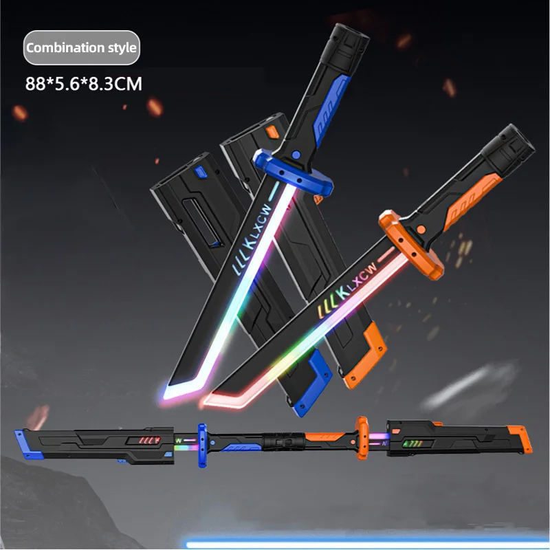 الملونة غاسل متوهجة ألعاب السيف مع شرارة والدخان تأثير ضوء السيف الاطفال ألعاب جنسية أضواء LED الخيال العلمي لعبة قابلة للتمديد