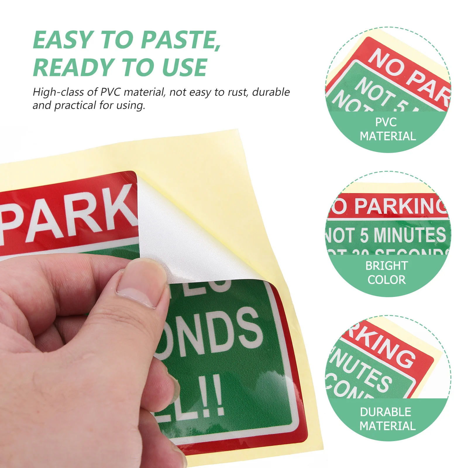 

No Parking Sign Sticker Creative Car Decal Personalized Warning Board Safety Notice for Vehicles Road Traffic Stop Illegally