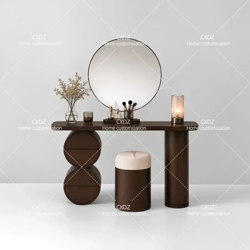 Modern Simple Solid Wood Dresser Premium Makeup Table Bedroom Vanity Living Room Entryway Console Table Against The Wall