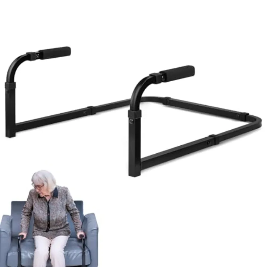 

Опора для кресла-коляски - Черная, современная, S-образная, из прочного материала - Усиленная регулируемая опора для кресла - Быстрая установка, подъемник для дивана