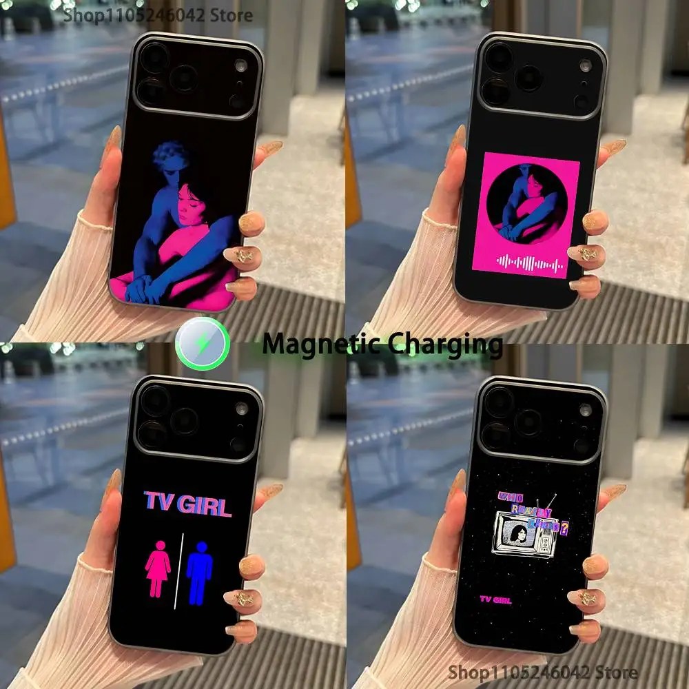 

T-Tv Girls Who Really Cares Shockproof Transparent gray Phone Case For iPhone 17,16,15,14,13,12,Pro,Max,Plus,Magnetic Charging