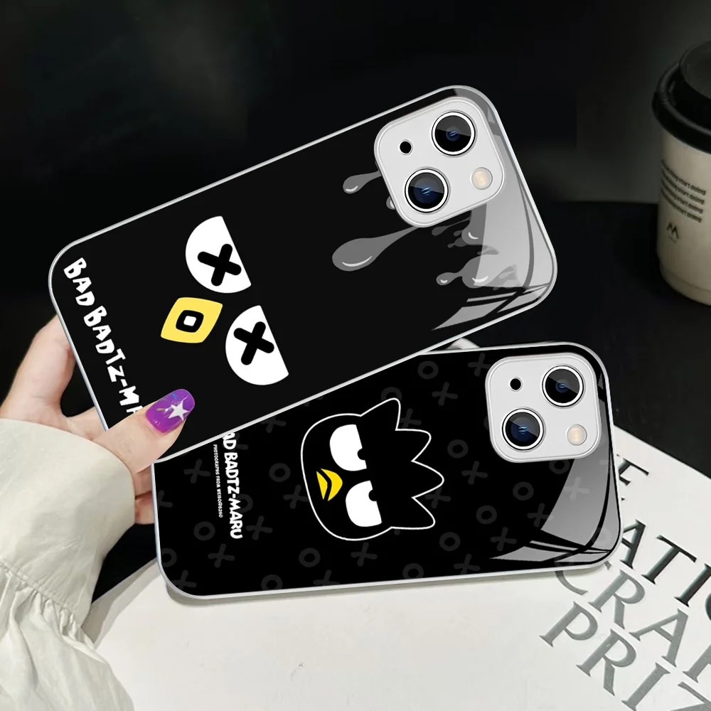 B-Bad B-Badtz M-Maru Phone Case For IPhone 14 13 12 Mini 11 Pro XS Max X XR 14 Plus Tempered Glass Cover