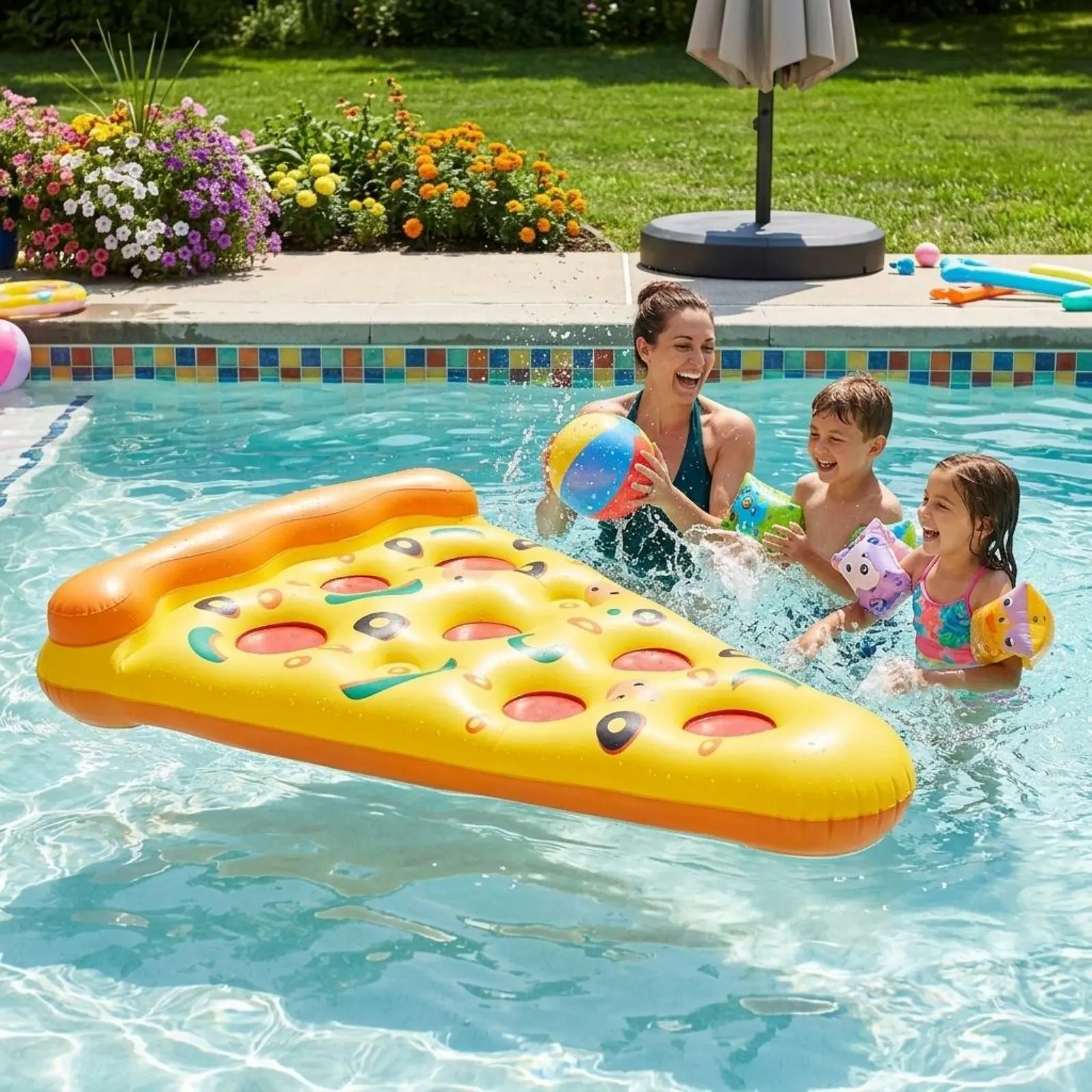

Pizza Pool Inflatable Lounger Non Inflatable Pizza Inflatable Lounger Water Toy Thick Material Large Size