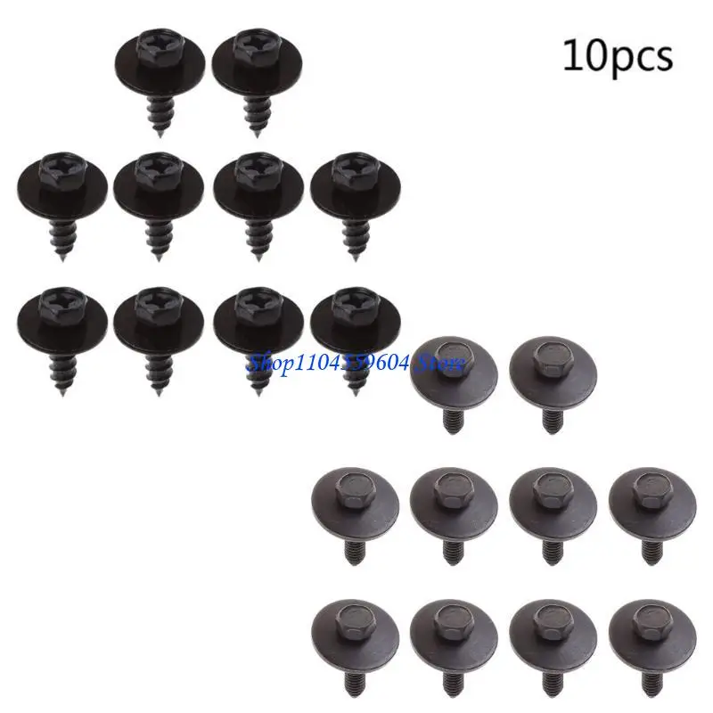 

JU64 10x 6mm Screw 5mm Torx Screw Car for Bumper for for Head Screw Washer Self-tapping Screws for
