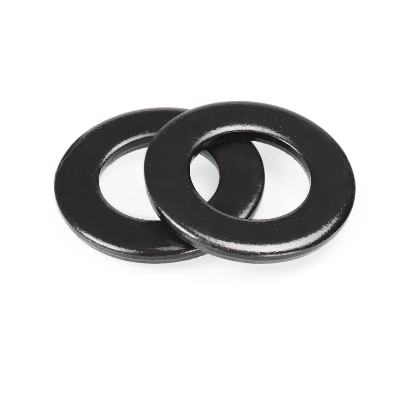 1/2/5/10/ 20/ 50/ 100pcs M2 M2.5 M3 M4 M5 M6 M8 M10 M12 M14 M16-M45 DIN125 Grade 8.8 Black Carbon Steel Flat Washer Plain Gasket