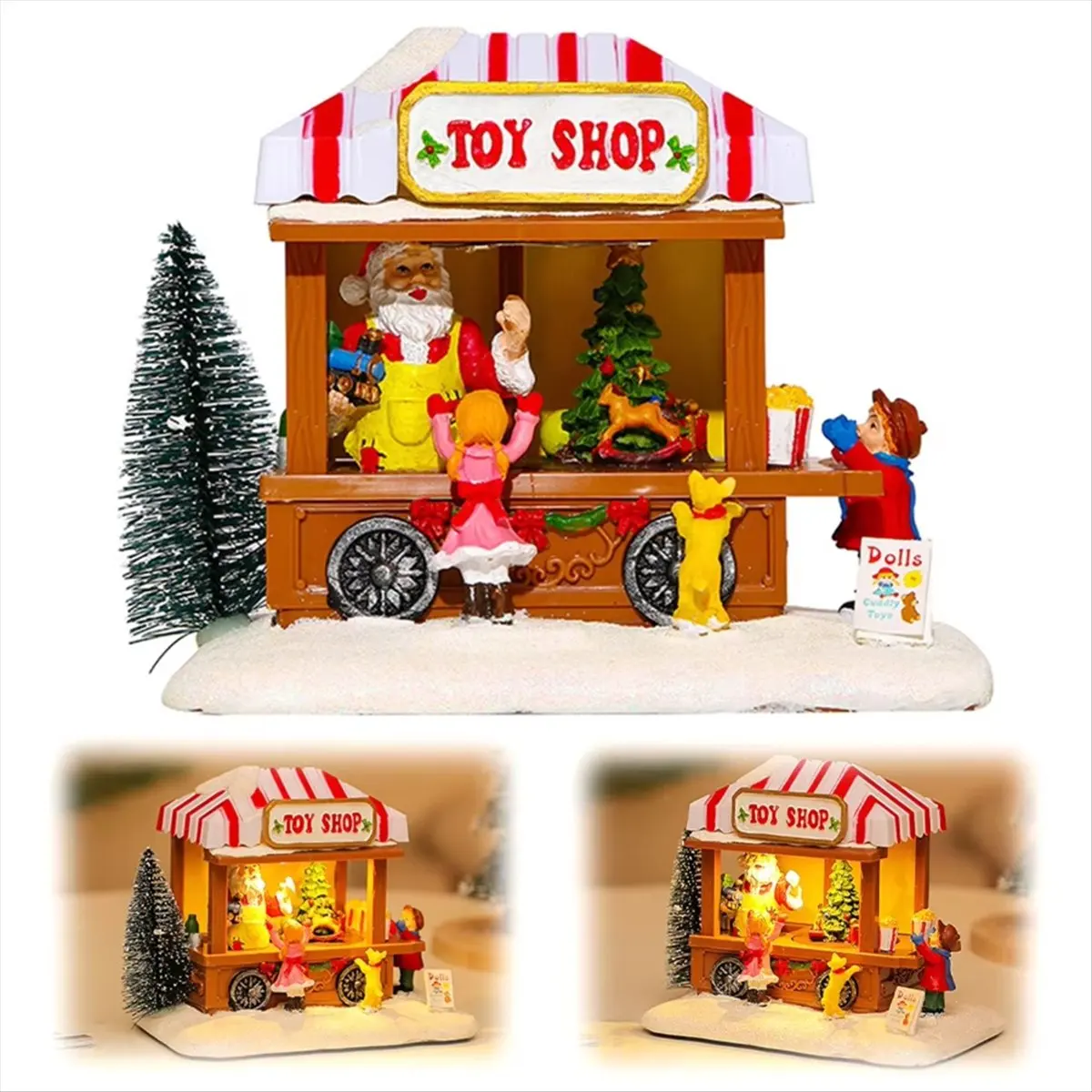 Christmas Music House with Xmas Tree Lighted LED Christmas Ornaments for Desktop Ornaments ChristmasGift