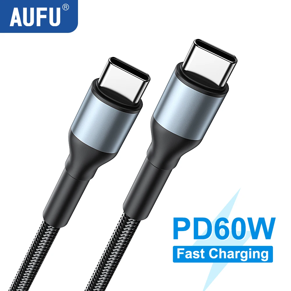 

AUFU 3A USB Type C Cable PD 60W Fast Charging Wire For Xiaomi Huawei P40 P30 Samsung Realme Oneplus Poco USB C Charger Data Cord