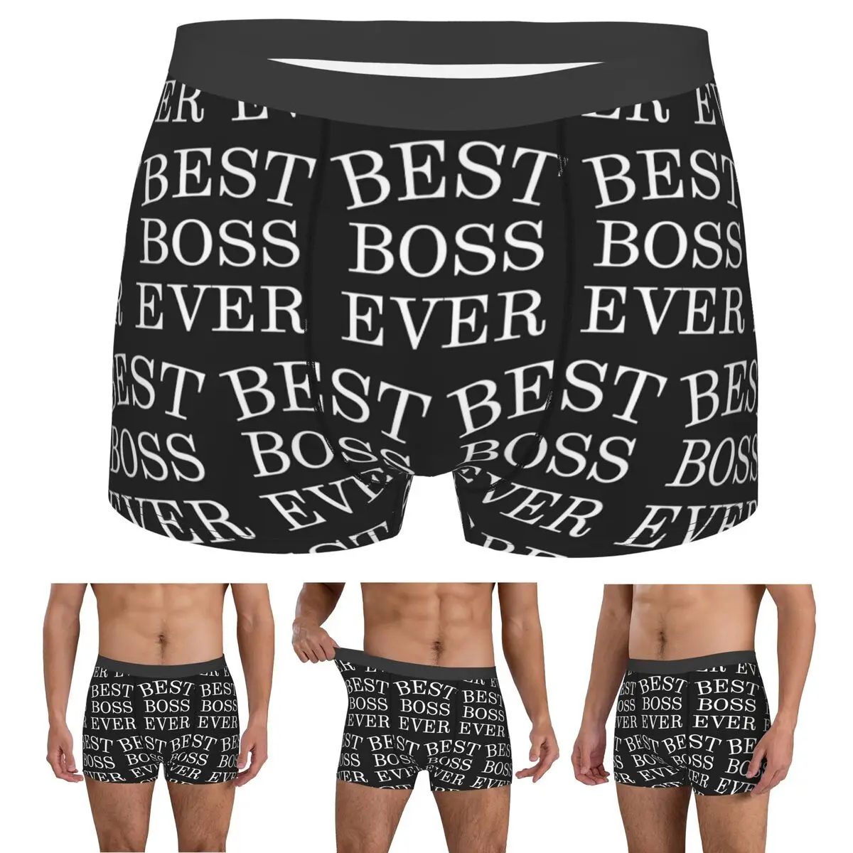 Boxer Underpants Shorts Lady Best Boss Ever Panties Male Comfortable Underwear for Homme Man Boyfriend Gift