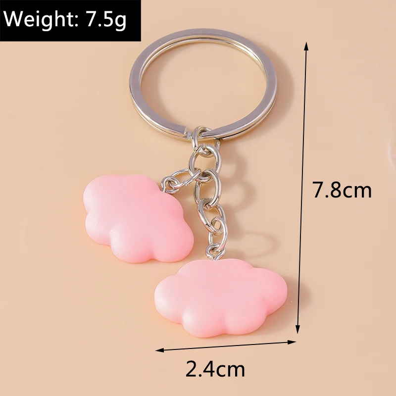 Aihua Bunte süße Harz weiße Wolke Schlüsselanhänger für Frauen Souvenir Geschenke Handtasche Anhänger Sommer Urlaub Schlüsselanhänger DIY Schmuck – Detail 10