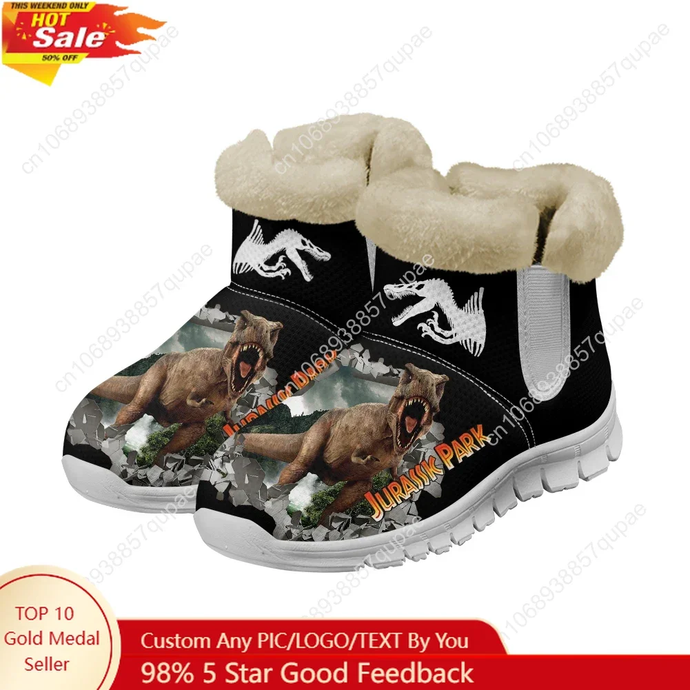 

Hot Jurassic Park Dinosaur Snow Boots Mens Womens Teenager Shoes Keep Warm Casual Lightweight Sports Custom Sneakers