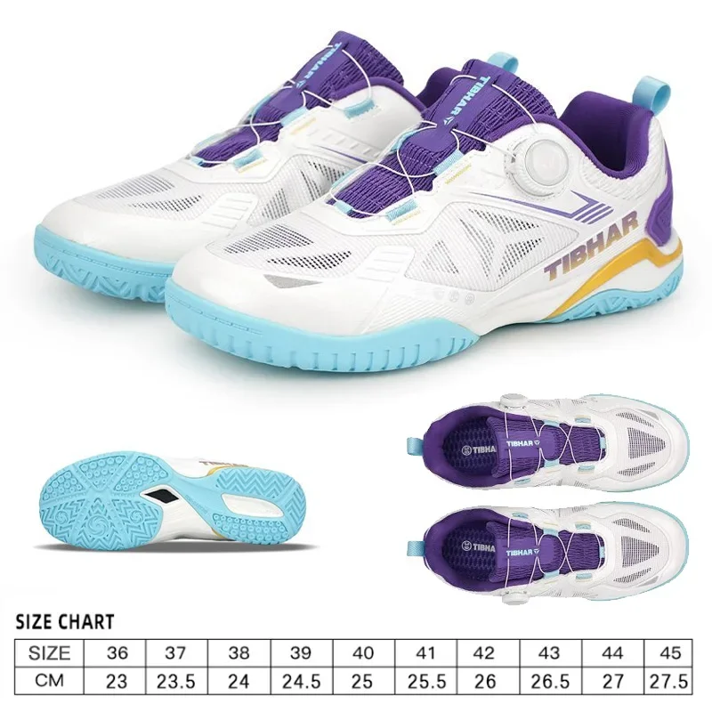 New TIBHAR Table Tennis Shoes Men Women Professional Ping Pong Sneakers Indoor Court Footwear With Popcorn Cushion & Carbon Plat