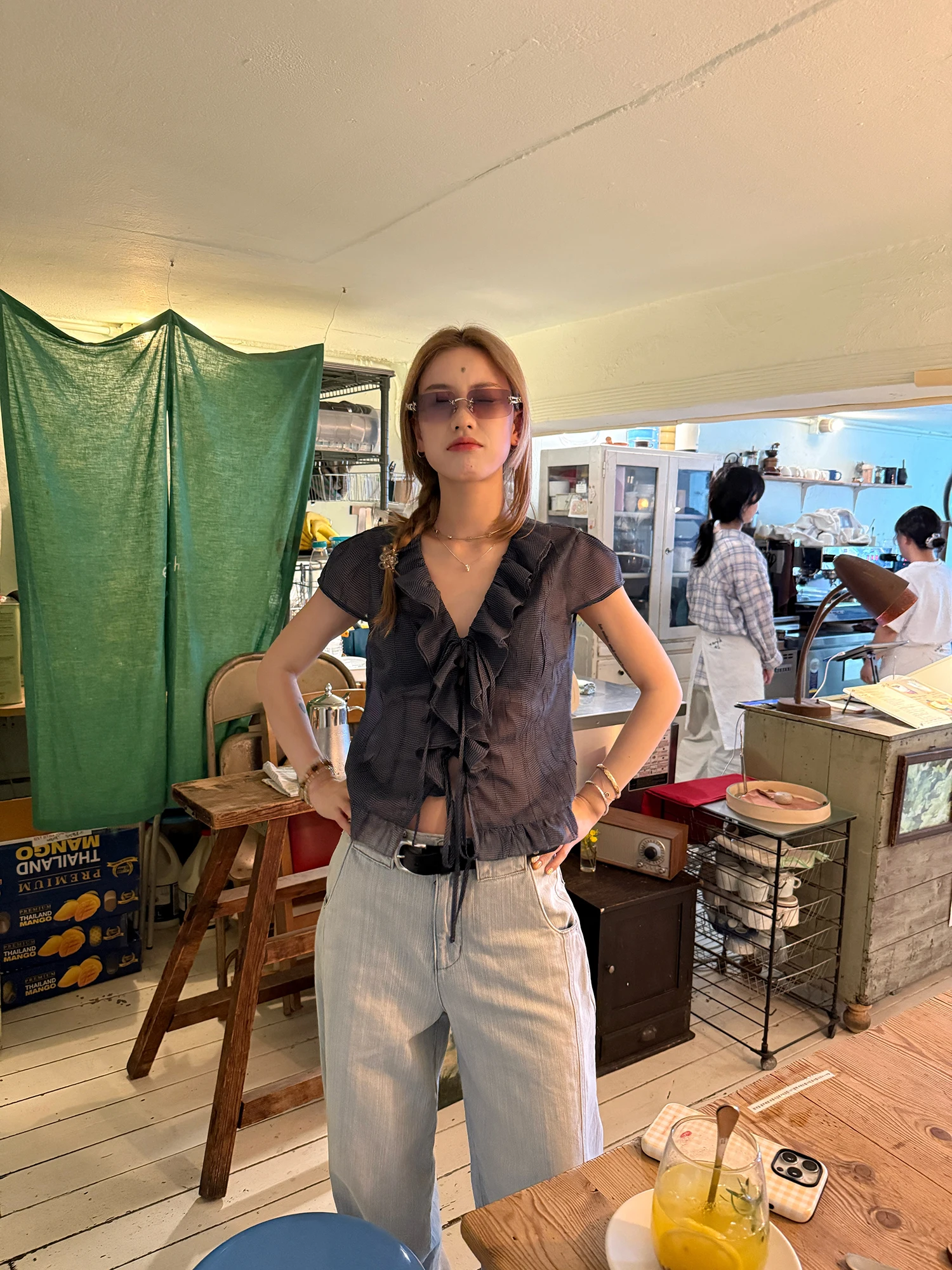 

Легкий складной топ LelyMooch с коротким рукавом, весенне-летний сезон, с принтом в горошек, повседневный, женский, из полиэстера