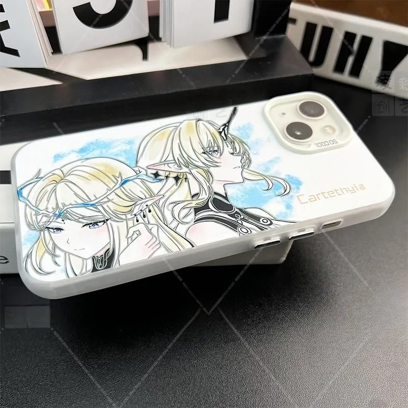 حافظة حماية ناعمة فضية من Wuthering Waves Cartethyia لهاتف iPhone 16 15 13 12 11 14 Pro Max XS XR 7 8 Plus X Hard Coque