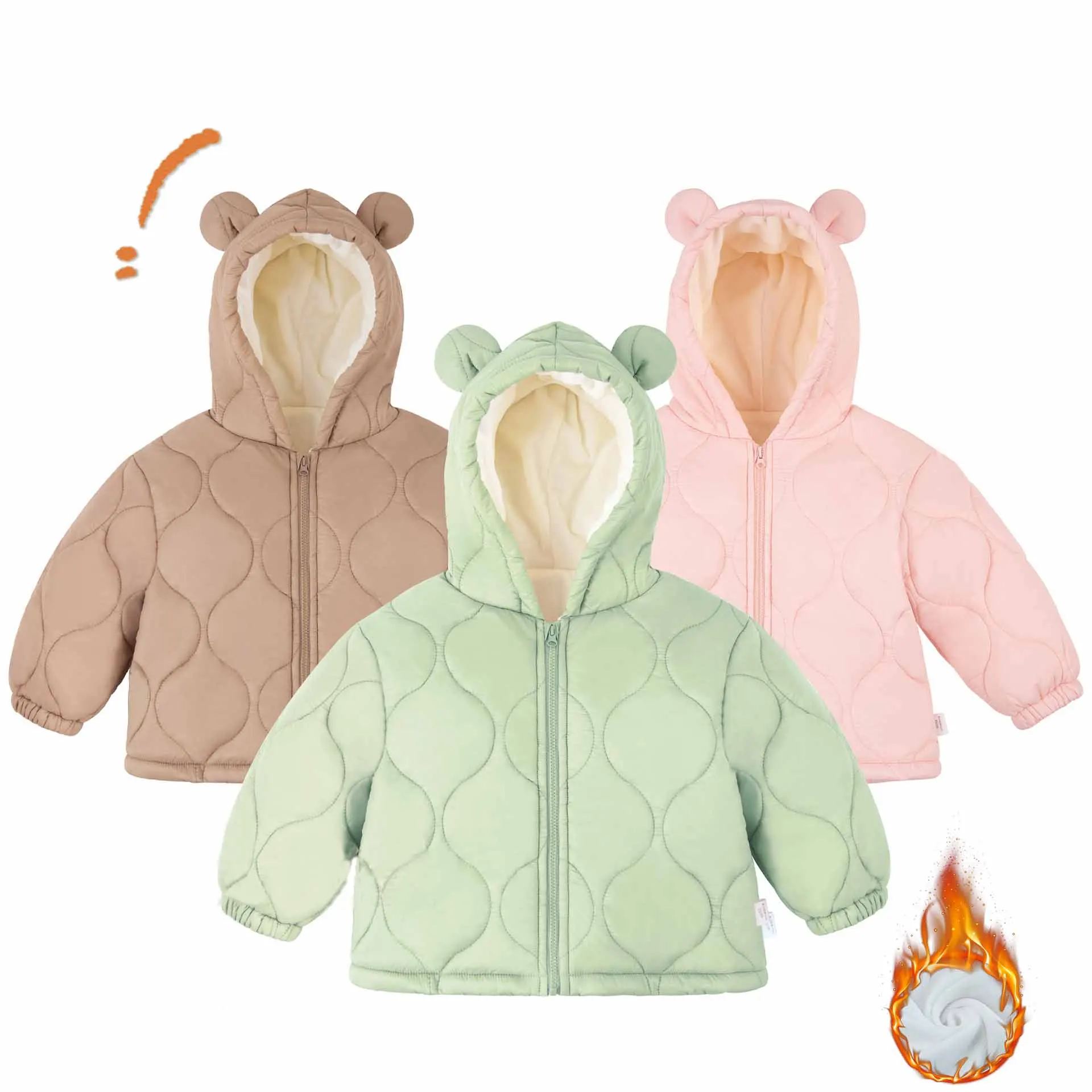 Jongens gewatteerde dikke katoenen kleding meisjes warme kapmantel baby winter bovenkleding nieuwe rits casual jas kinderen eenvoudige parka's