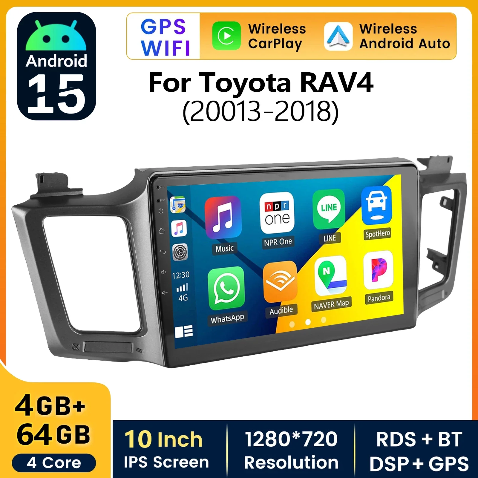 

Android15 подходит для автомобильного радио JBL для Toyota RAV4 2012 2013 2015 2017 2019 XA40 Автомобильный мультимедийный плеер Стерео Carplay Android Auto 2Din
