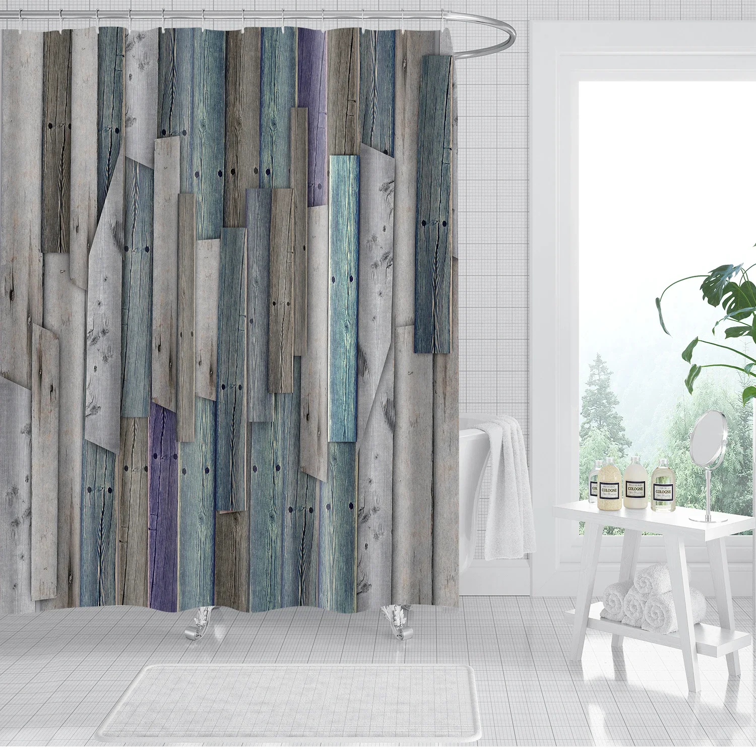 

3D старые винтажные деревянные двери, занавеска для душа, домашний декор, полиэфирная ткань, занавески для ванной, полосатые буквы, занавески для ванной комнаты