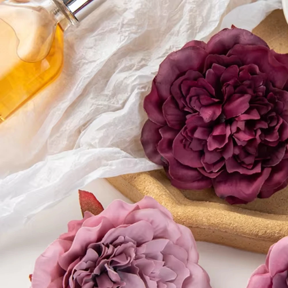

50/100PCS Artificial Flowers Cheap Home Decor Wedding Garden Rose Arch Silk Dahlias Fake Peony Garland Material Diy Gifts Box