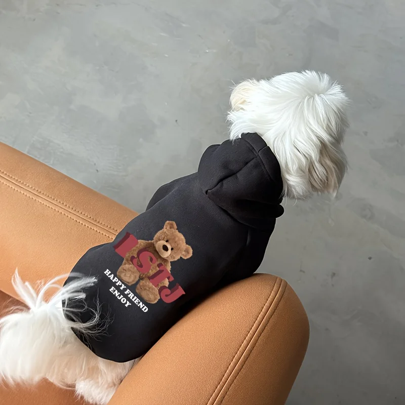 الشتاء كلب الملابس الكلب هوديي دافئ لطيف MBTI الدب نمط القط والكلب مع نفس البلوز في الهواء الطلق الكلب في الهواء الطلق البلدغ أجش
