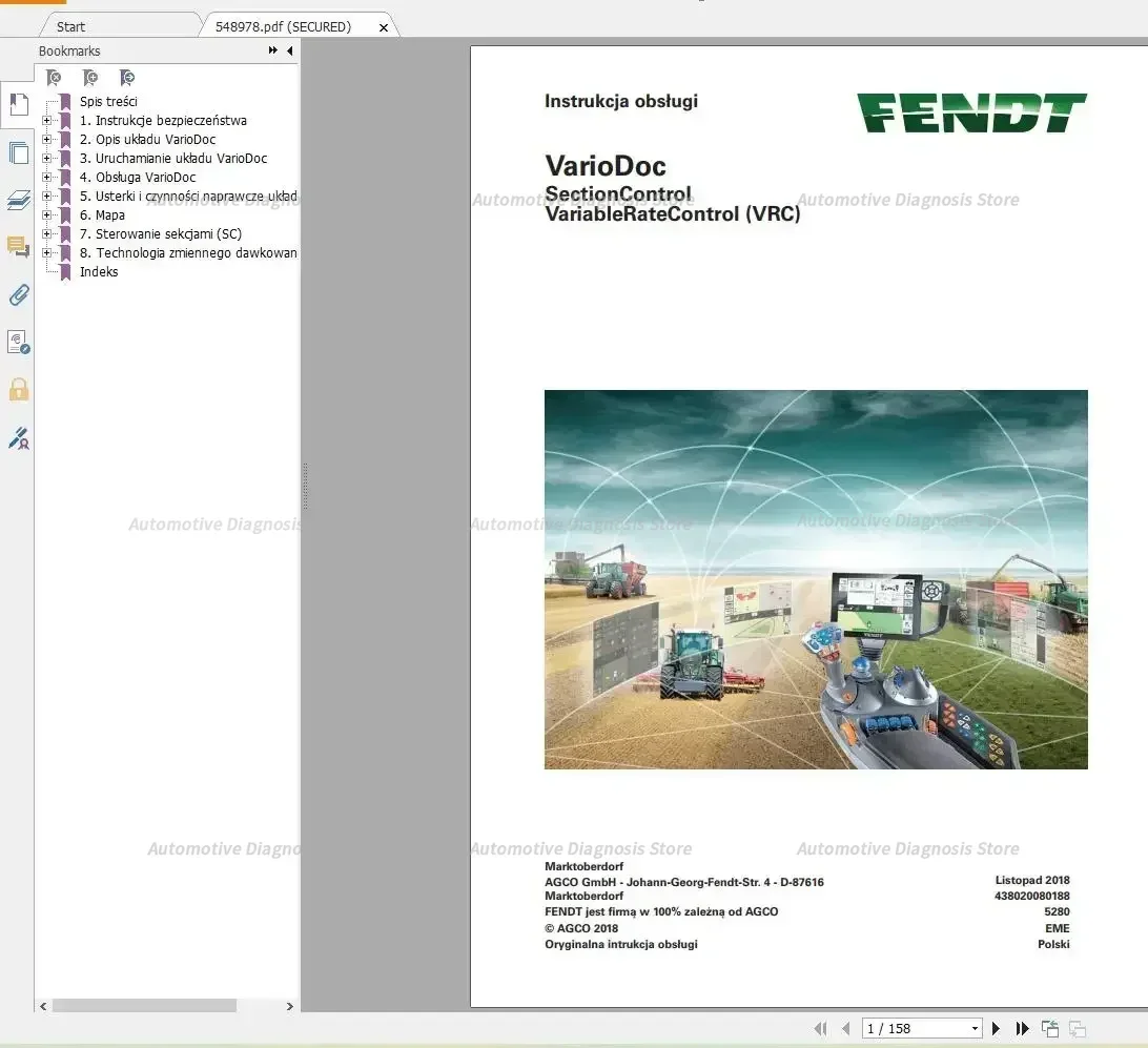 FENDT TRACTOR 9.4 GB PDF Updated 2023 Polish Language Diagrams, Operator & Workshop Manuals